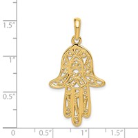 14K Yellow Gold Filigree Chamseh Pendant view 3