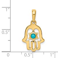 14K Turquoise Chamseh Pendant view 3