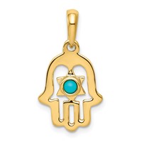 14K Turquoise Chamseh Pendant view 1