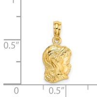 14K Yellow Gold Girl Head Charm view 4