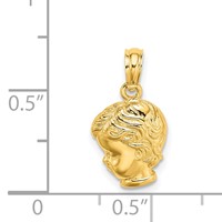 14K Yellow Gold Boy Head Charm view 4