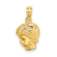 14K Yellow Gold Boy Head Charm view 1