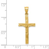 14K Yellow Gold Crucifix Pendant view 3