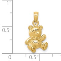 14K Yellow Gold Teddy Bear Charm view 3