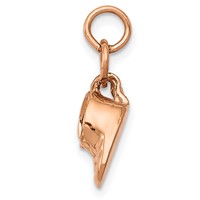 14K Rose Gold 3-D Moveable Baby Shoes Charm view 2