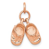 14K Rose Gold 3-D Moveable Baby Shoes Charm view 1
