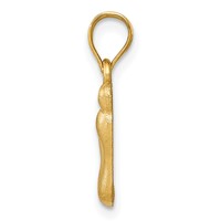 14K Yellow Gold Diamond-cut Foot Charm view 2
