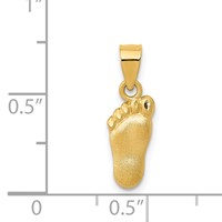 14K Yellow Gold Diamond-cut Foot Charm view 3