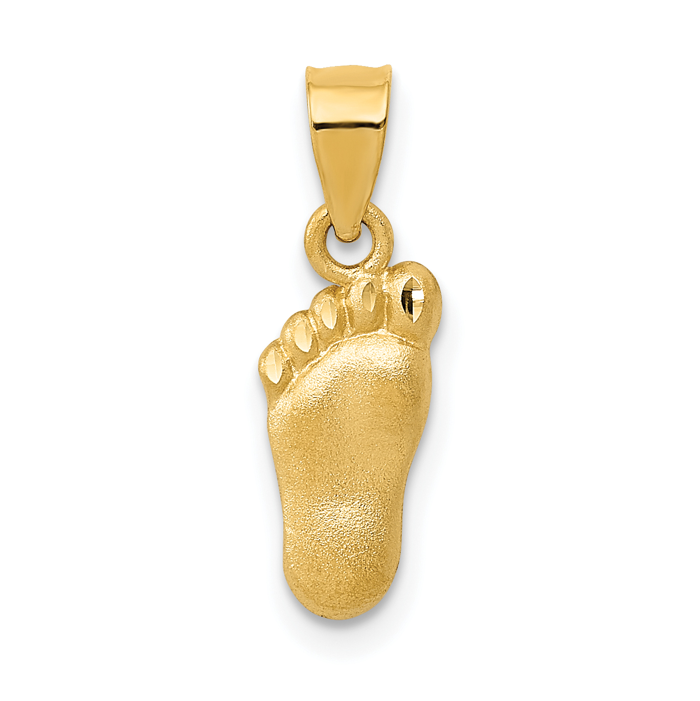 14k Diamond-cut Foot Charm (D1730)