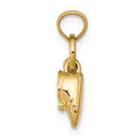 14K Yellow Gold 3-D Moveable Baby Shoes Charm view 2