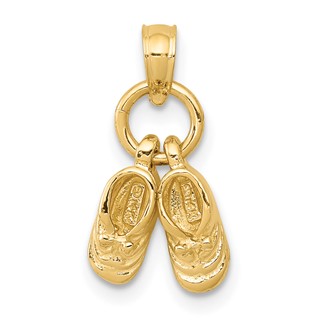 Gold 3D Movable Baby Shoes Charm