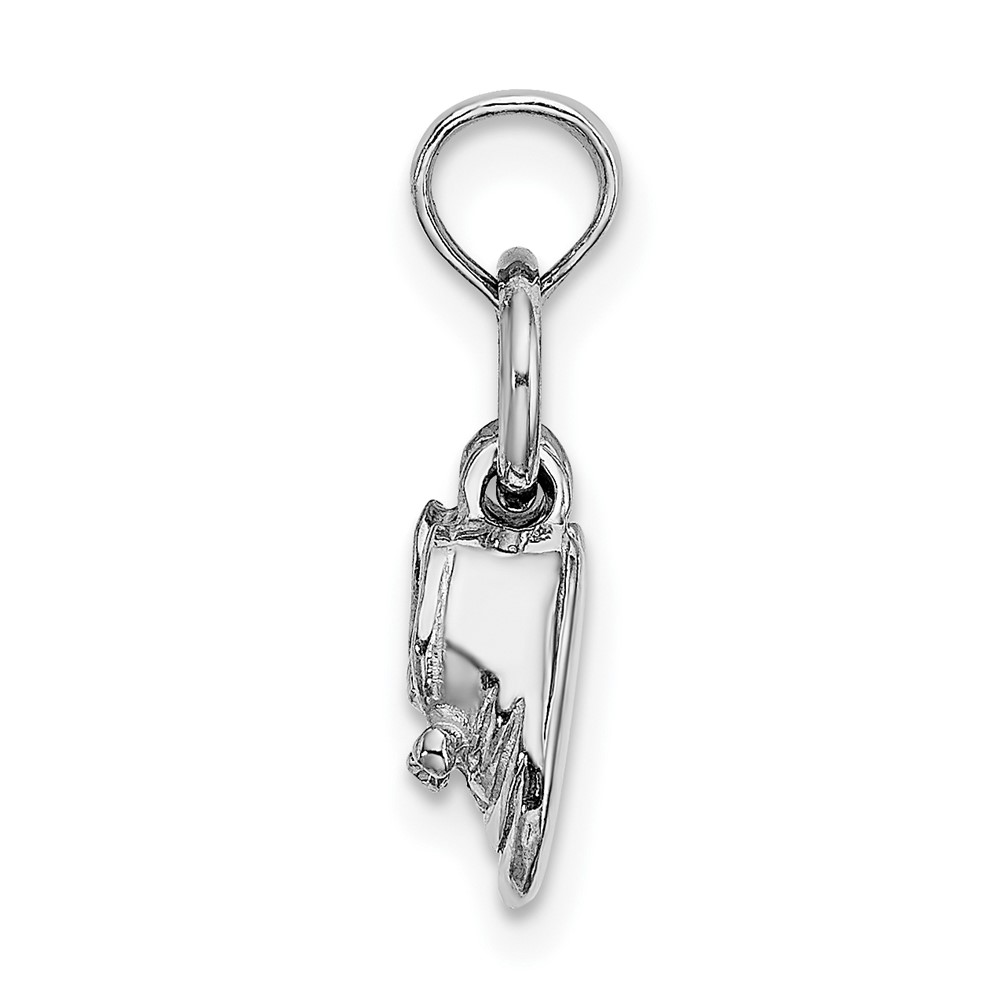 14k 3D Moveable White Gold Baby Shoes Charm (D1731W)