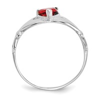 14K White Gold CZ January Birthstone Claddagh Heart Ring view 2