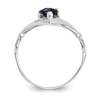 14K White Gold CZ June Birthstone Claddagh Heart Ring view 2