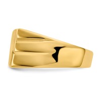 14K Yellow Gold 13.0x 11.0mm Open Back Diagonal Mens Signet Ring view 3