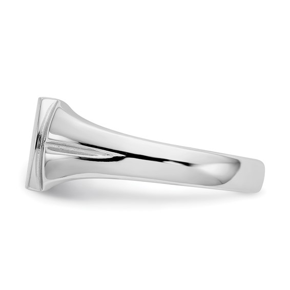 14k White Gold 10.5x8.0mm Cushion Closed Back Signet Ring