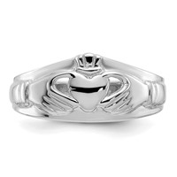 14K White Gold Ladies Claddagh Ring view 5