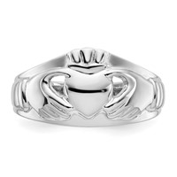 14K White Gold Ladies Claddagh Ring view 5