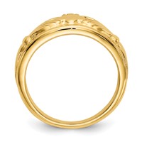 14K Yellow Gold Ladies Polished Claddagh Ring view 2