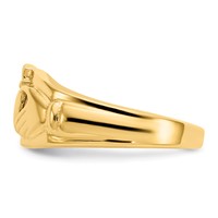 14K Yellow Gold Ladies Polished Claddagh Ring view 4