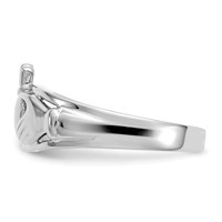 14K White Gold Ladies Claddagh Ring view 4