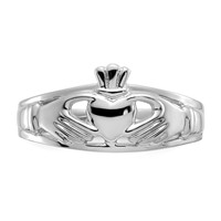 14K White Gold Ladies Claddagh Ring view 5
