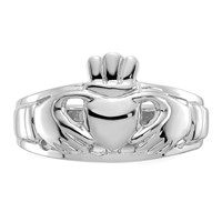 14K White Gold Ladies Claddagh Ring view 5