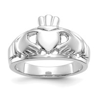 14K White Gold Ladies Claddagh Ring view 1