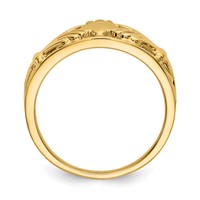 14K Yellow Gold Ladies Polished Claddagh Ring view 2
