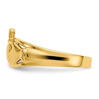 14K Yellow Gold Ladies Polished Claddagh Ring view 4