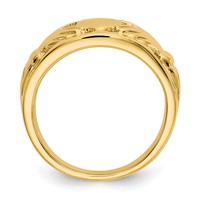 14K Yellow Gold Ladies Polished Claddagh Ring view 2