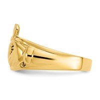 14K Yellow Gold Ladies Polished Claddagh Ring view 4