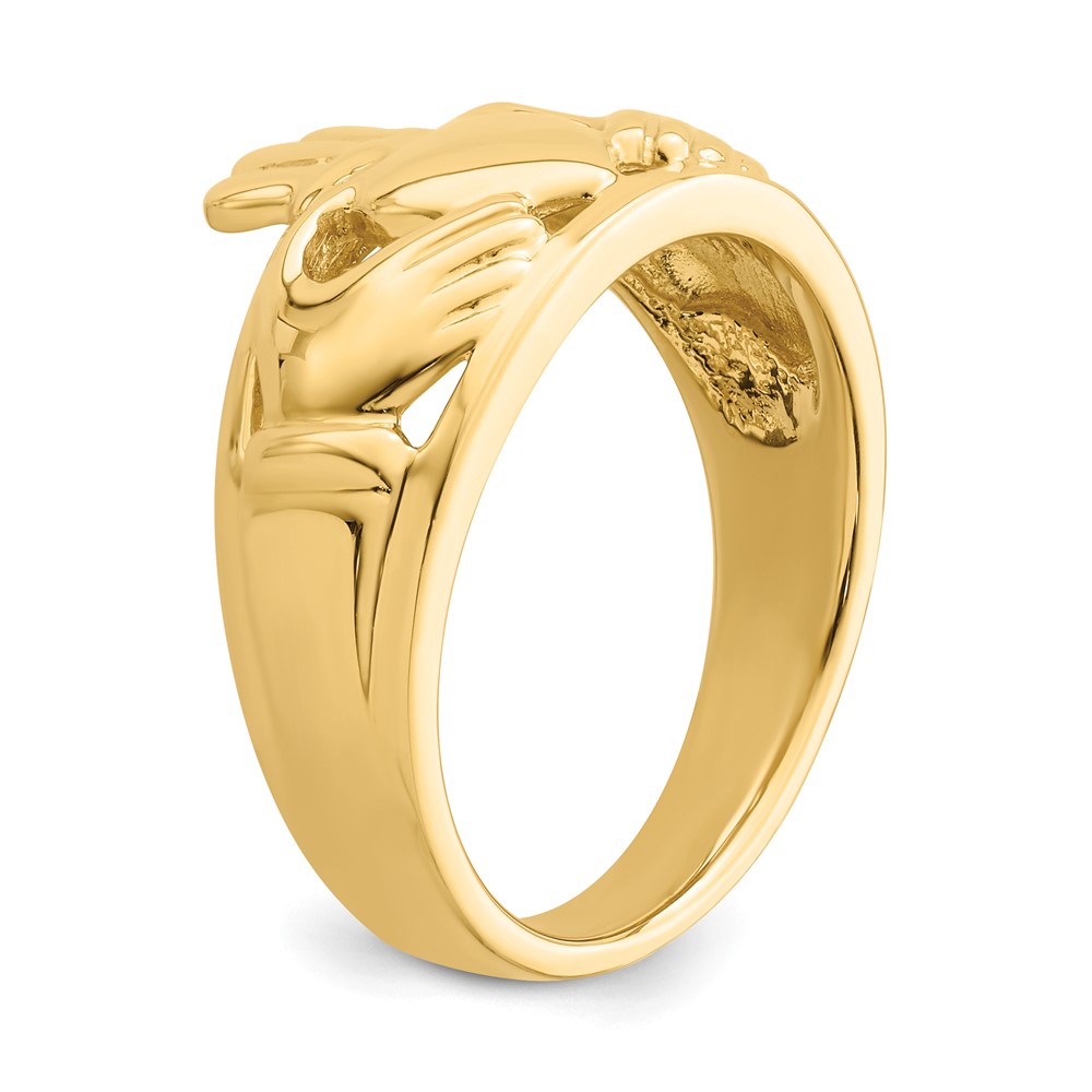 14k Polished Ladies Claddagh Ring (D1858)