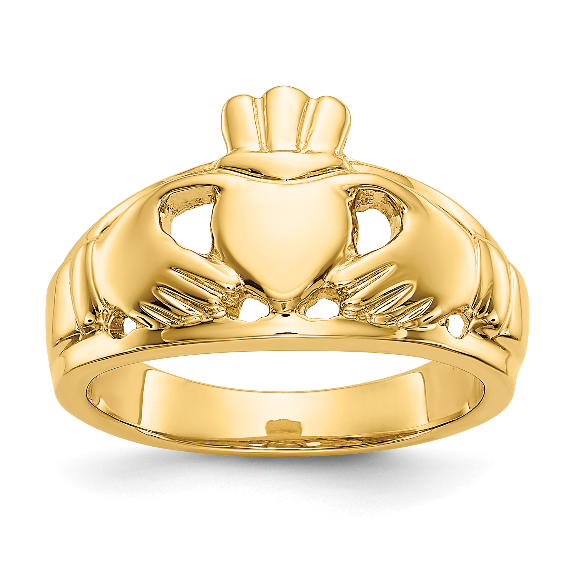 14k Polished Ladies Claddagh Ring (D1858)