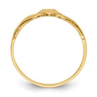 14K Yellow Gold Ladies Polished Claddagh Ring view 2