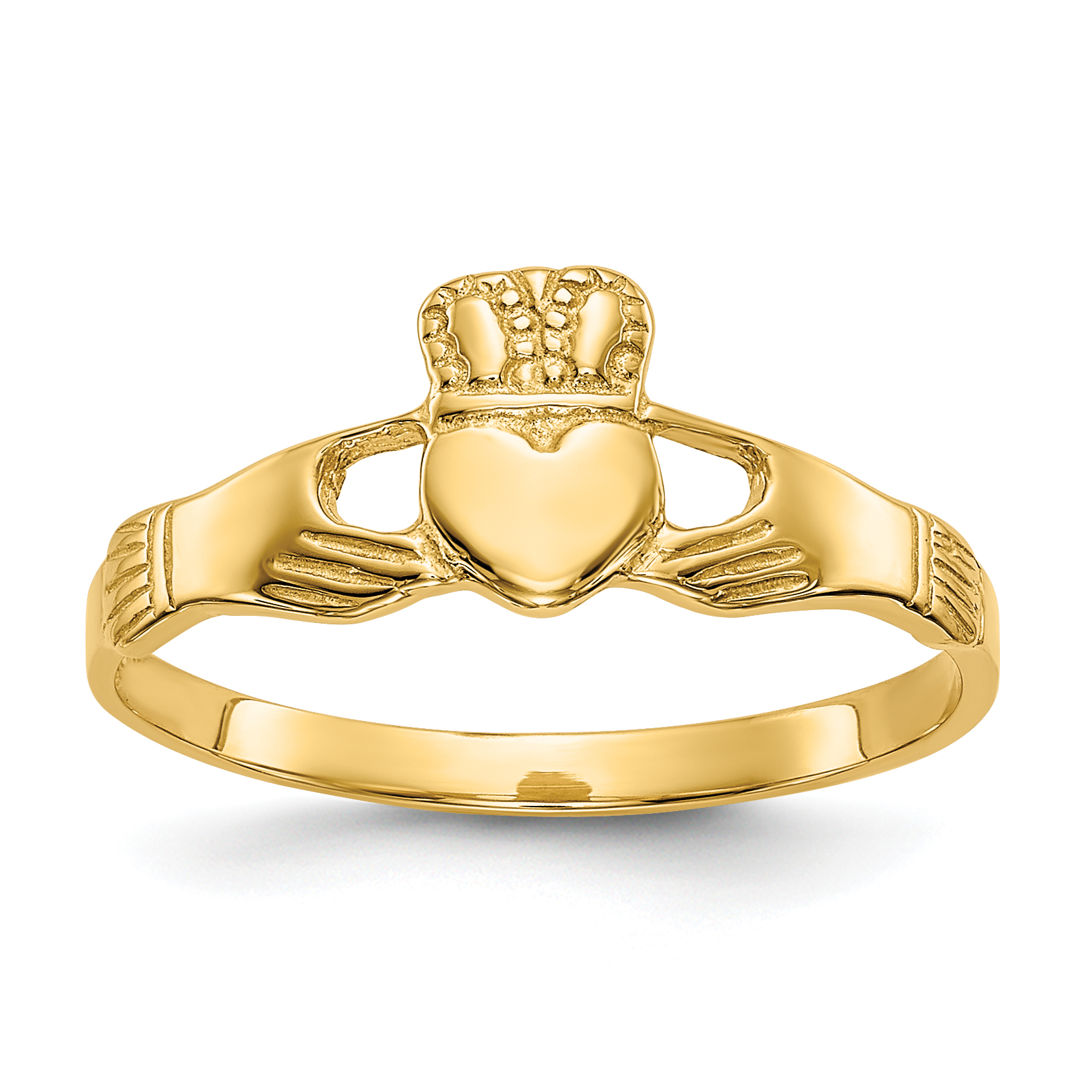 14k Polished Ladies Claddagh Ring (D1862)