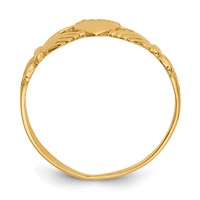 14K Yellow Gold Ladies Polished Claddagh Ring view 2