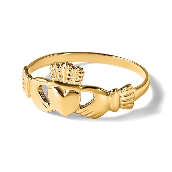Gold Polished Claddagh Rings