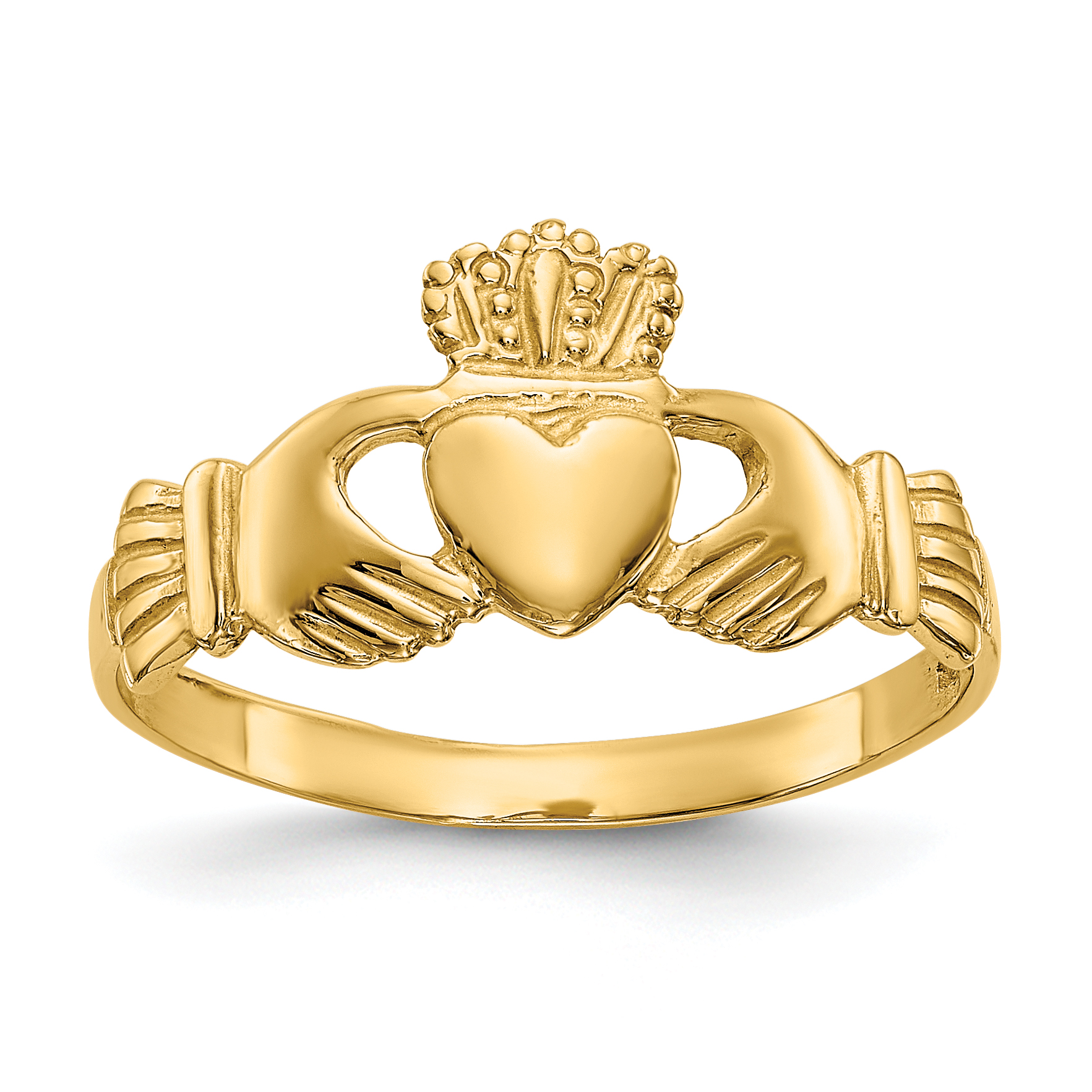 14k Polished Ladies Claddagh Ring (D1863)