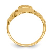 14K Yellow Gold Ladies Polished Claddagh Ring view 2
