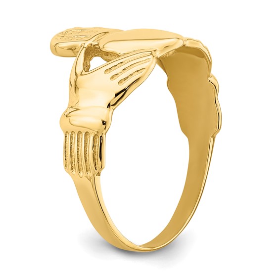 14k Ladies Polished Claddagh Ring