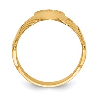 14K Yellow Gold Polished Ladies Claddagh Ring view 2