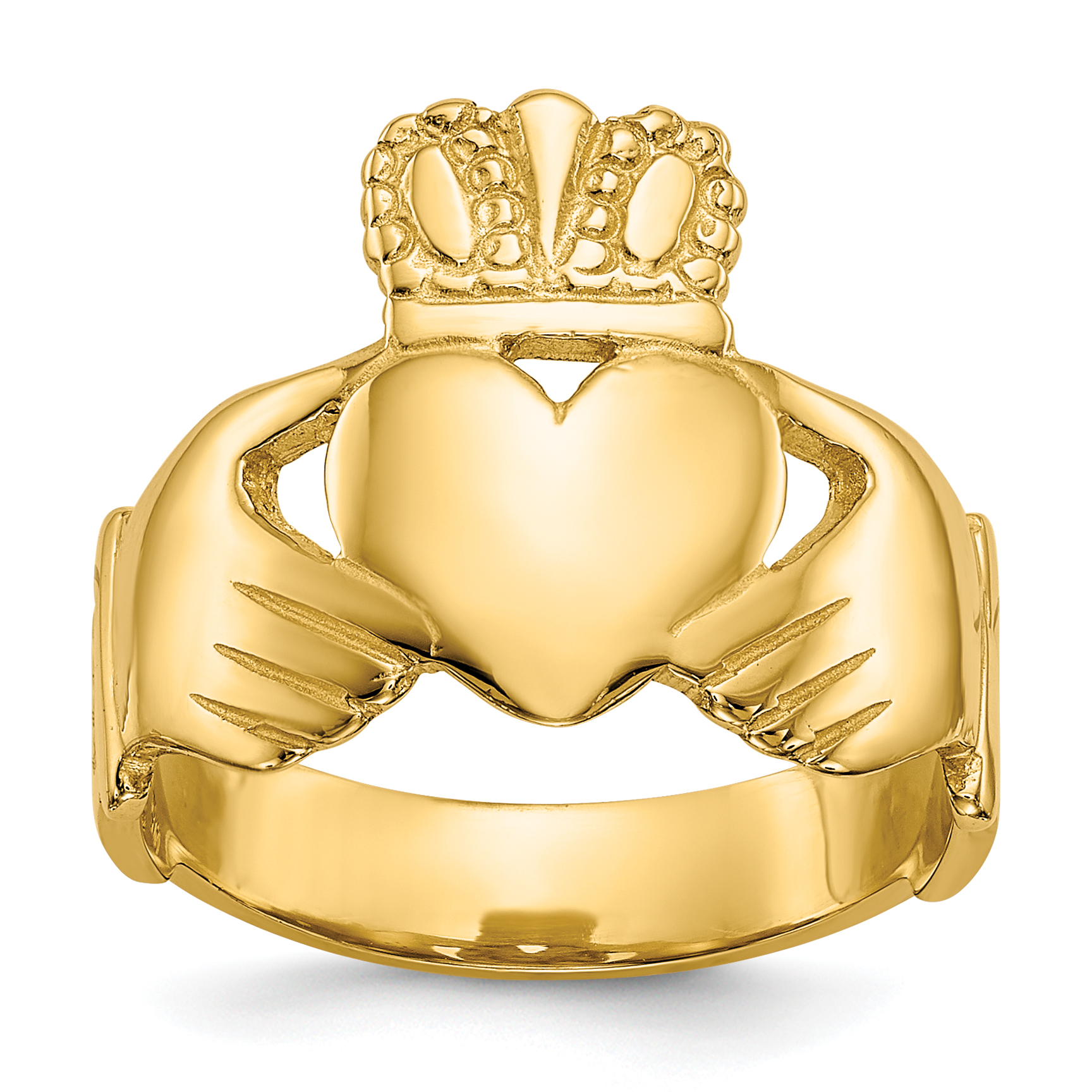 14k Polished Ladies Claddagh Ring (D1865)