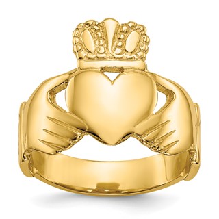 Gold Polished Claddagh Rings