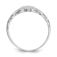 14K White Gold Mens Claddagh Ring view 2