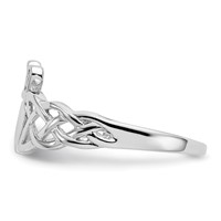 14K White Gold Mens Claddagh Ring view 4
