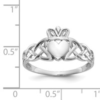 14K White Gold Mens Claddagh Ring view 3