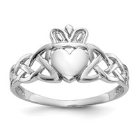 14K White Gold Mens Claddagh Ring view 1