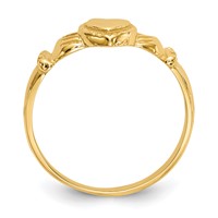 14K Yellow Gold Polished Ladies Claddagh Ring view 2
