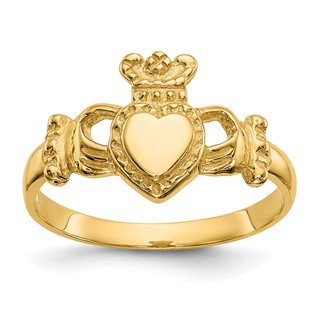Gold Polished Claddagh Rings